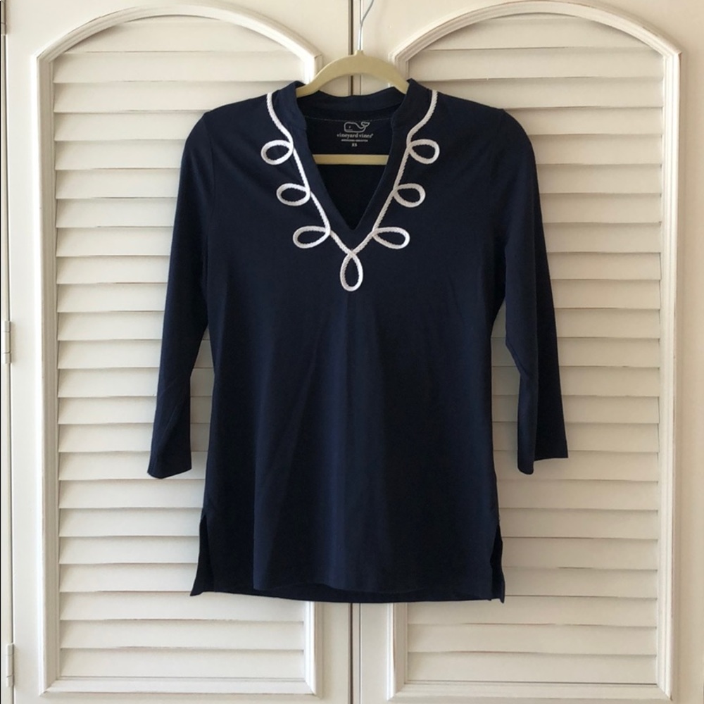 NWOT Vineyard Vines Nautical 3/4 Sleeve Top